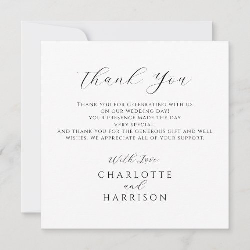 Minimalist Wedding Thank You Card