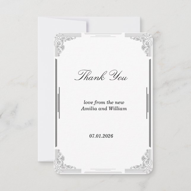 Minimalist Wedding Thank You Card (Front)
