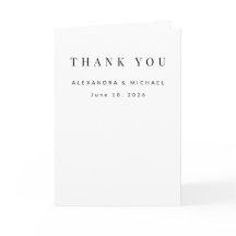 Minimalist Wedding Thank You Card – Elegant Custom