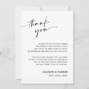 Minimalist Wedding Thank You Card With Photo
