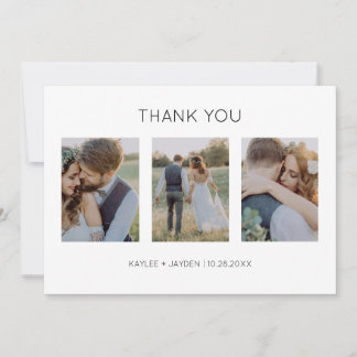 Minimalist Wedding Thank You Cards with Photos