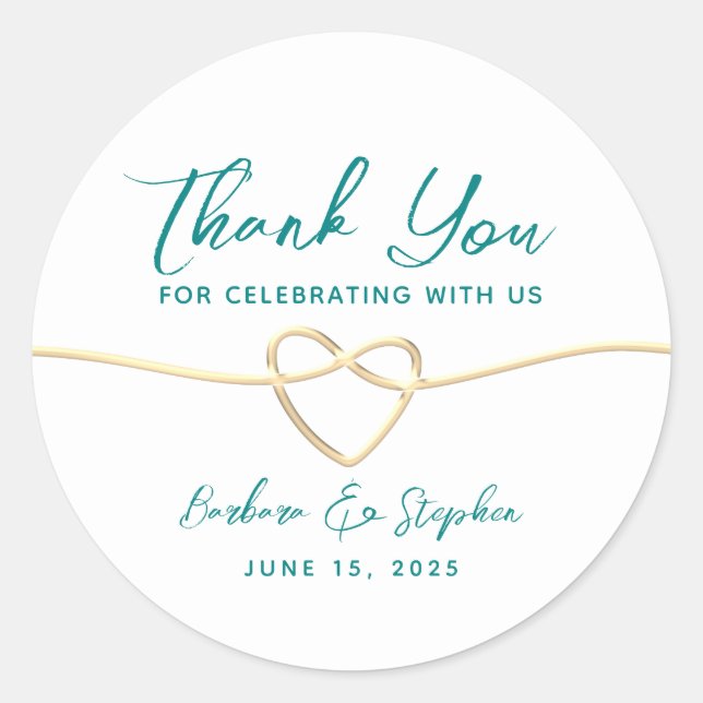 Minimalist Wedding Thank You Classic Round Sticker (Front)