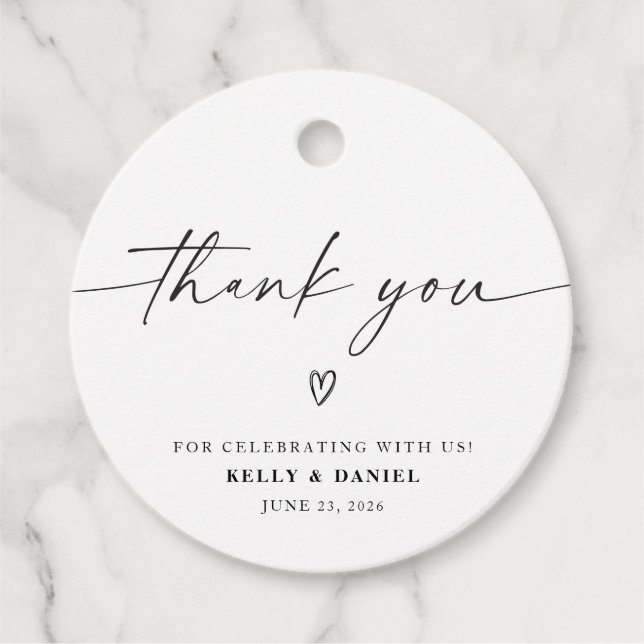 Minimalist Wedding Thank You Favor Tags (Front)