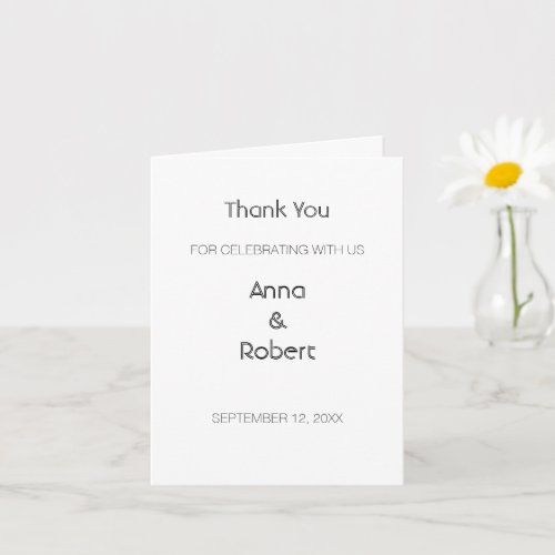 Minimalist Wedding Thank You Greeting Card