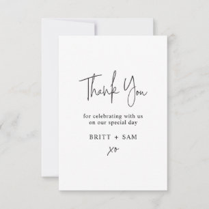 Minimalist Wedding Thank You Handwritten Script Card