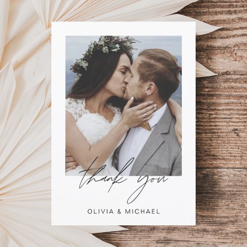 Minimalist Wedding Thank You Photo Simple