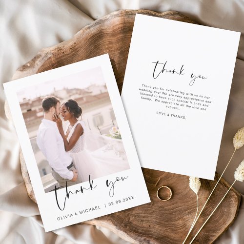 Minimalist Wedding Thank You Photo Simple