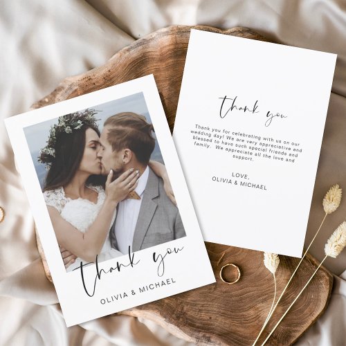 Minimalist Wedding Thank You Photo Simple