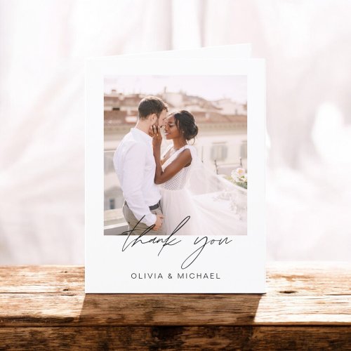 Minimalist Wedding Thank You Photo Simple