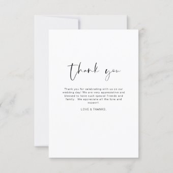 Minimalist Wedding Thank You Photo Simple | Zazzle