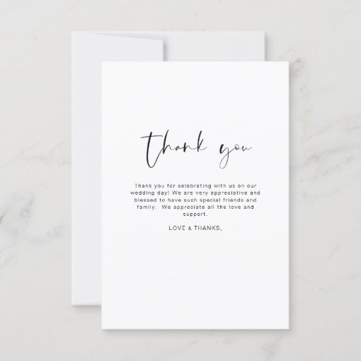 Minimalist Wedding Thank You Photo Simple | Zazzle