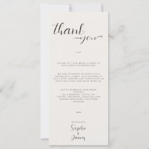 Minimalist Wedding Thank You Table Place Card