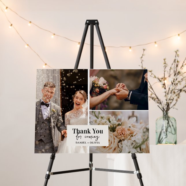 Minimalist Wedding Thank You with Photo Foam Board (In Situ (Stand))