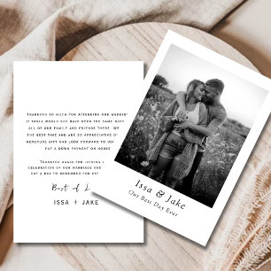 Minimalist wedding thankyou card with Photo