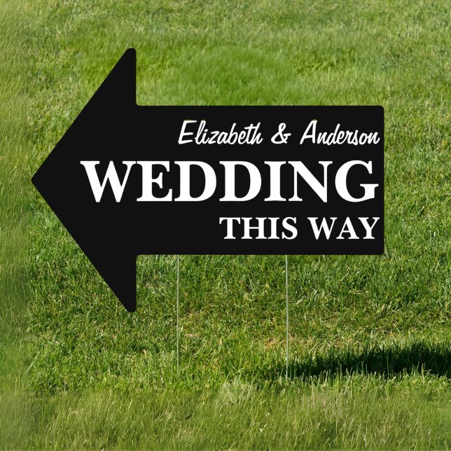 Minimalist Wedding This Way Arrow for Directions Sign (Creator Uploaded)