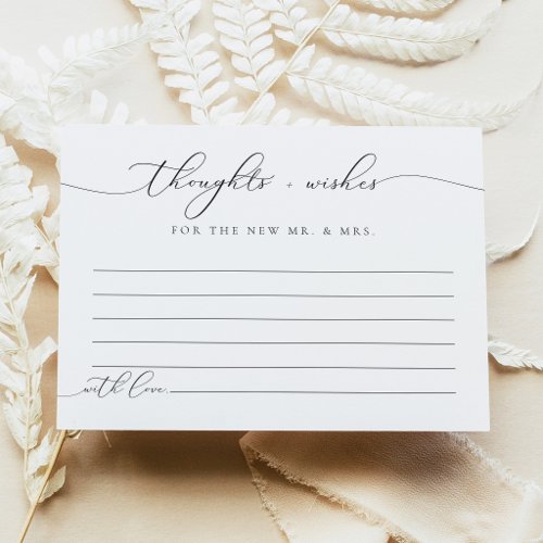 Minimalist Wedding Thoughts and Wishes Card