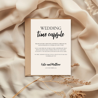 Minimalist Wedding Time Capsule Card