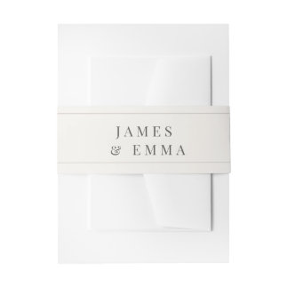 Minimalist Wedding | Warm White Invitation Belly Band