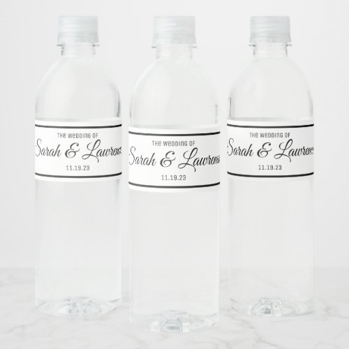 Minimalist Wedding Water Bottle Labels