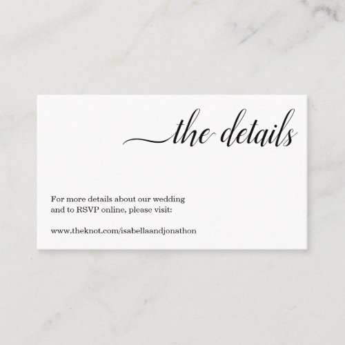 Minimalist Wedding Website Enclosure Card - Wedding Website Enclosure Card - A modern and minimalist enclosure for a wedding invitation, letting people know your wedding web site address.
