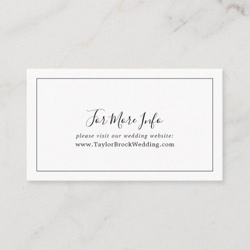 Minimalist Wedding Website Enclosure Card