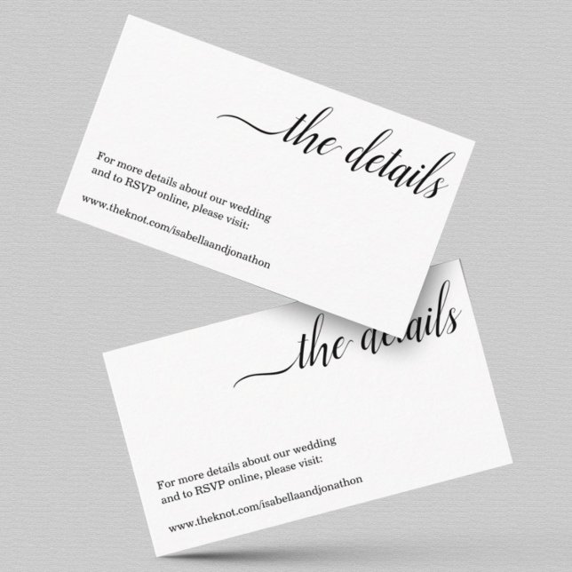 Minimalist Wedding Website Enclosure Card