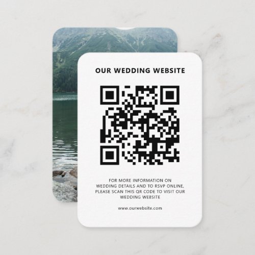 Minimalist Wedding Website QR Code RSVP Photo Enclosure Card