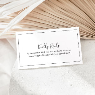 Minimalist Wedding Website RSVP Enclosure Card