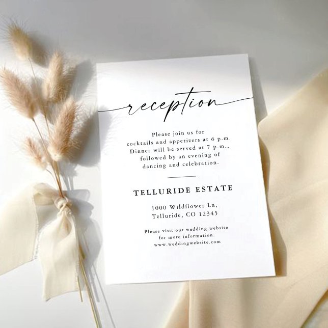 Minimalist Wedding Wedding Reception Enclosure Card (Creator Uploaded)