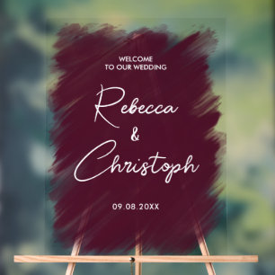 Minimalist wedding welcome acrylic sign