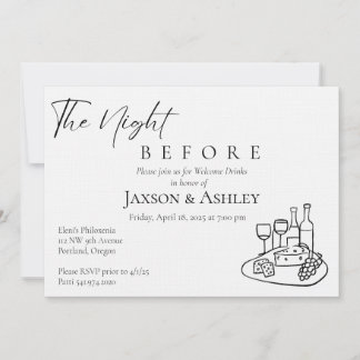Minimalist Wedding Welcome Drinks Invitation