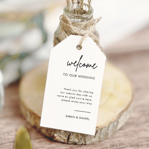 Minimalist Wedding Welcome Favors Gift Tags