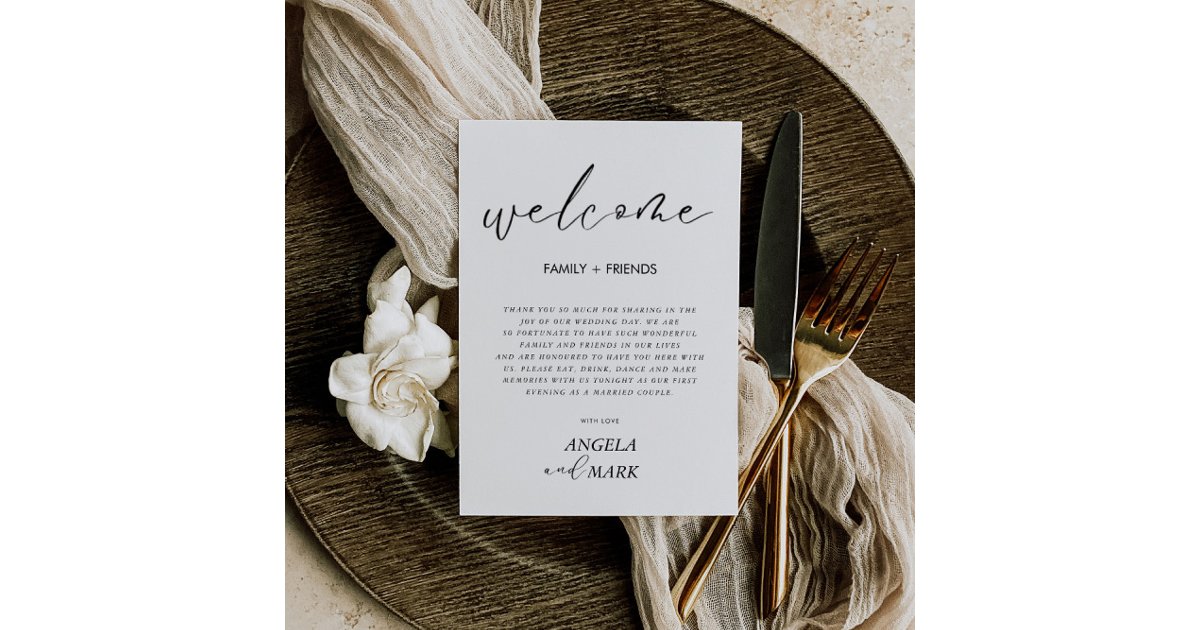 Minimalist Wedding Welcome Guest Thank You Card | Zazzle