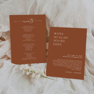 Minimalist Wedding Welcome Letter and Events Card
