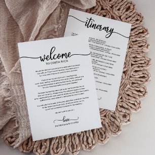 Minimalist Wedding Welcome Letter and Itinerary Invitation