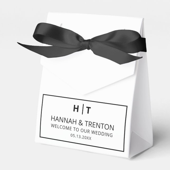 Minimalist Wedding Welcome Modern Wedding Party Favor Boxes (Front Side)