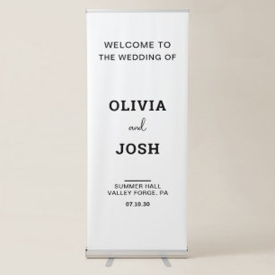 Minimalist Wedding Welcome Pop up Vertical Retractable Banner