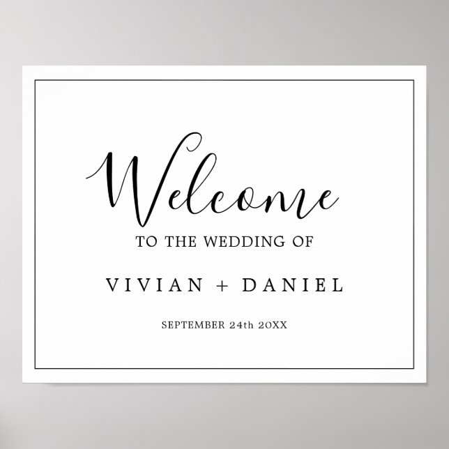 Minimalist Wedding Welcome Poster (Front)