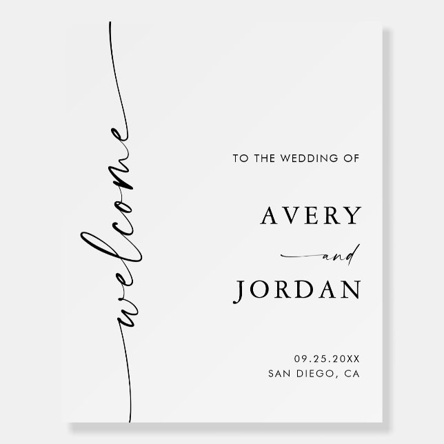 Minimalist Wedding Welcome Sign | 16x20" Welcome (Front)