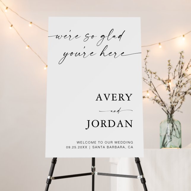 Minimalist Wedding Welcome Sign | 20x30" Welcome (In Situ (Stand))