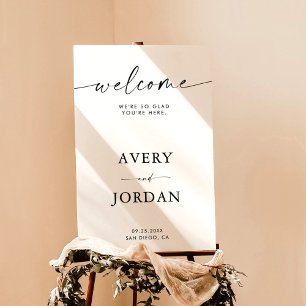 Minimalist Wedding Welcome Sign   24x36" Welcome