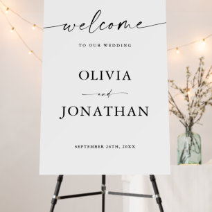 Minimalist Wedding Welcome Sign   24x36" Welcome