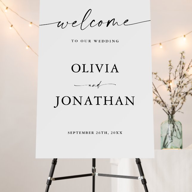 Minimalist Wedding Welcome Sign | 24x36" Welcome (In Situ (Stand))