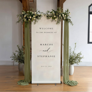 Minimalist wedding welcome sign elegant banner