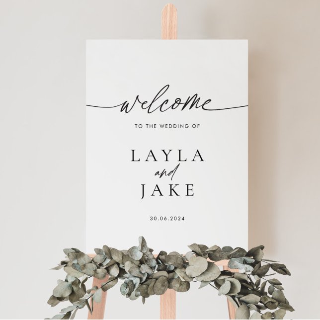 Minimalist Wedding Welcome Sign Foam Board LAYLA (LAYLA Welcome Sign | Matching items available.)