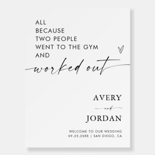 Minimalist Wedding Welcome Sign  Gym Wedding