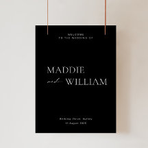 Minimalist Wedding Welcome Sign in Black
