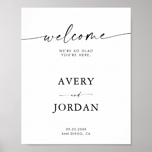 Minimalist Wedding Welcome Sign | Modern Welcome