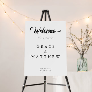 Minimalist Wedding Welcome Sign | Modern Welcome