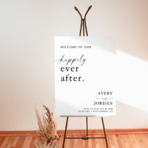 Minimalist Wedding Welcome Sign   Modern Welcome